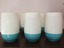 Blue and White Plastic Juice Cups, set of 6