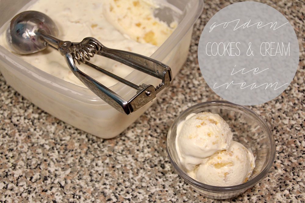 Golden Cookies & Cream Ice Cream Rainstorms and Love Notes