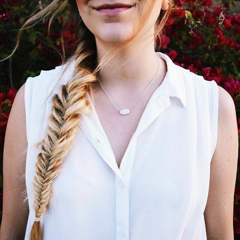 Elisa Silver Necklace in Iridescent Drusy by Kendra Scott Rocksbox
