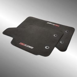Front Premium Carpet Mat with Z06 Logo, Black with Mojave Stitch - GM (23476288) Front Premium Carpet Mat with Z06 Logo, Black with Mojave Stitch - GM (23476288)