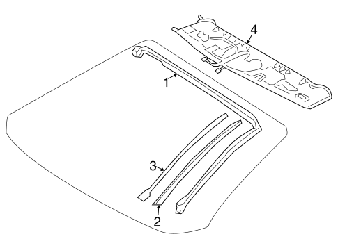 SL500 WINDSHIELD HEADER & COMPONENTS