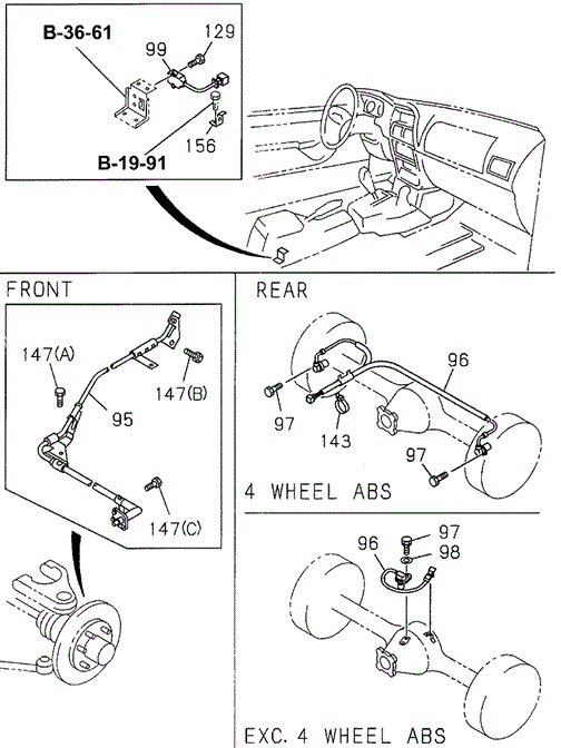 CHASSIS/MASTER CYLINDER BRAKE PIPING (4) for 1997 Honda PASSPORT #1