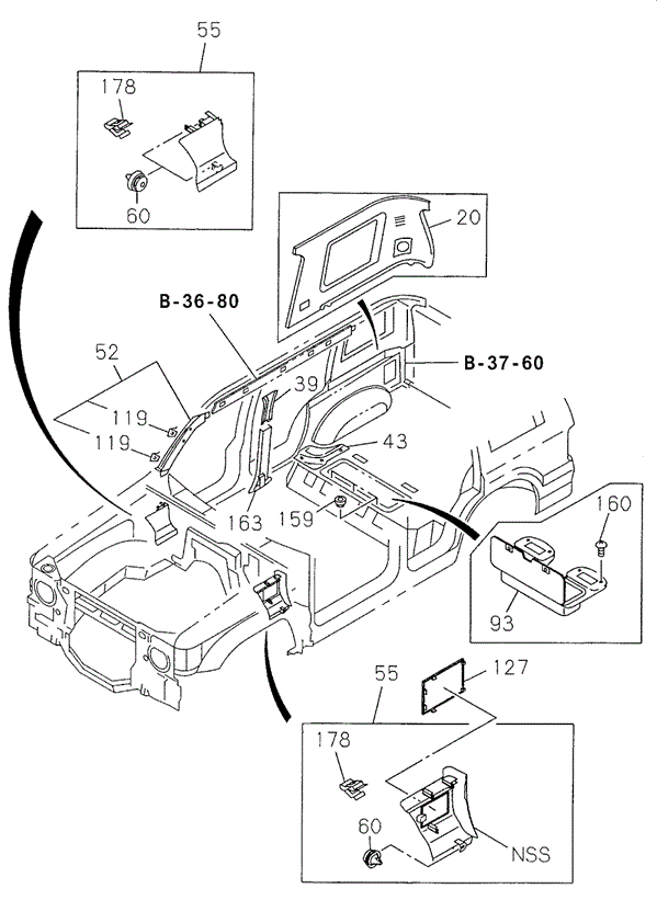 INTERIOR / BUMPER/INTERIOR SIDE TRIM (1) for 1998 Acura SLX #1