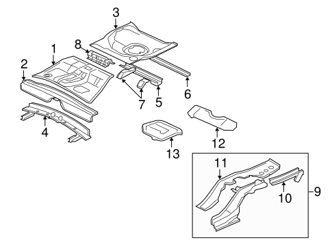 Lancer REAR FLOOR & RAILS