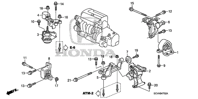 ELEMENT ENGINE MOUNTS (AT) (4WD)