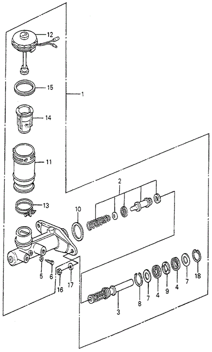 CHASSIS/BRAKE MASTER CYLINDER for 1983 Honda ACCORD SEDAN #1