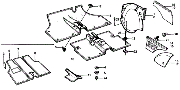 INTERIOR / BUMPER/FLOOR MAT - SIDE COWL TRIM for 1977 Honda CIVIC HATCHBACK #1