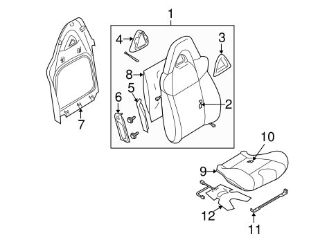 RX-8 FRONT SEAT COMPONENTS