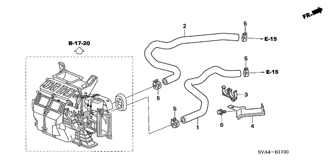 CIVIC COUPE WATER HOSE (1.8L)