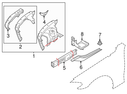 650i STRUCTURAL COMPONENTS & RAILS