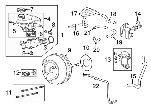 SRX MASTER CYLINDER - COMPONENTS ON DASH PANEL