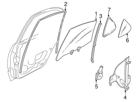 Altima GLASS - REAR DOOR