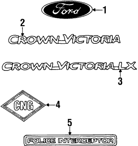 Crown Victoria EXTERIOR TRIM - TRUNK