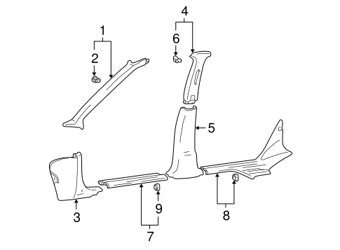 Sonata INTERIOR TRIM - PILLARS