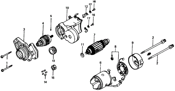 ENGINE/STARTER MOTOR COMPONENTS ('76-'77 KA/KH) for 1976 Honda CIVIC COUPE #1