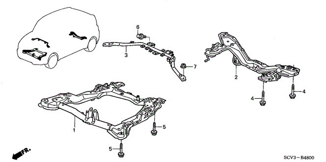 BODY / AIR CONDITIONING/FRONT SUB FRAME - CROSS BEAM for 2006 Honda ELEMENT #1