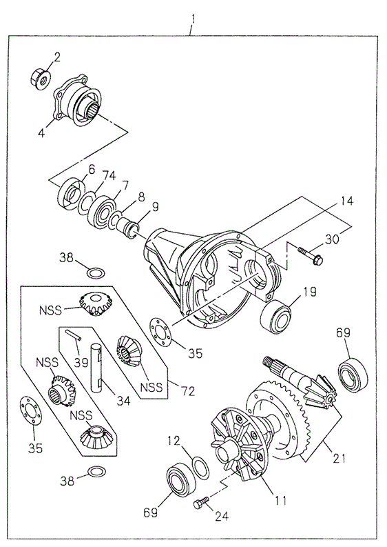 CHASSIS/FRONT FINAL DRIVE (TO:9805) for 1998 Honda PASSPORT #1
