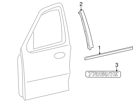 Tribute EXTERIOR TRIM - FRONT DOOR