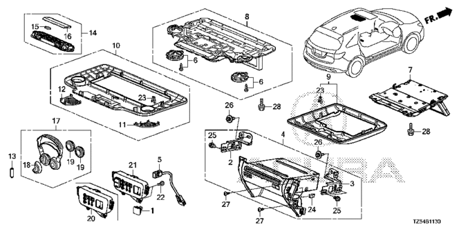 ELECTRICAL / EXHAUST / HEATER / FUEL/REAR ENTERTAINMENT SYSTEM for 2014 Acura MDX #1