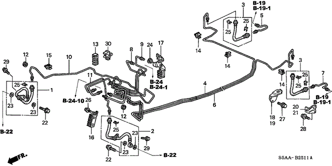 CIVIC SEDAN BRAKE LINES (ABS) (2)