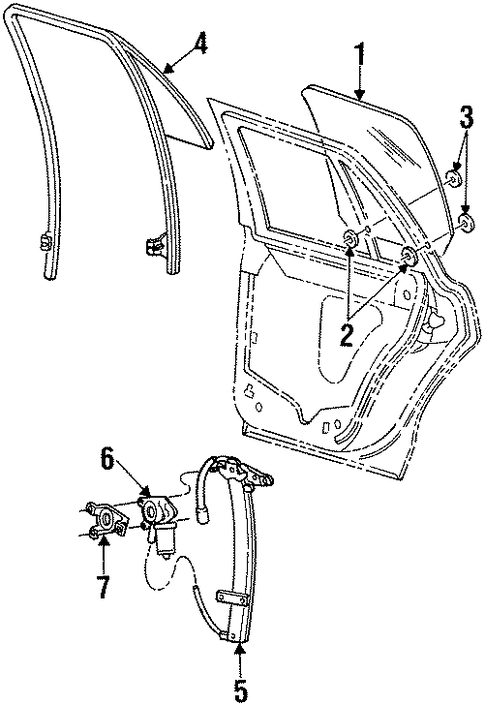 Crown Victoria GLASS - REAR DOOR