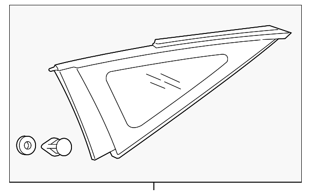 6121A261 Деталь QTR GLASS, LEFT
