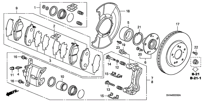 CIVIC COUPE FRONT BRAKE (1.8L)