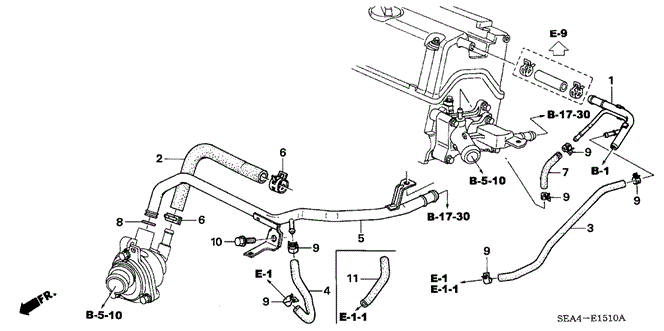 TSX SEDAN WATER HOSE