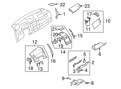 CX-9 INSTRUMENT PANEL COMPONENTS