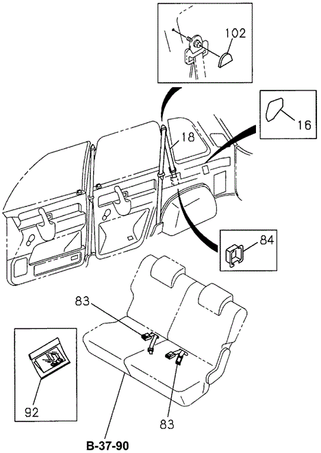 SLX SEAT BELT (RR.)