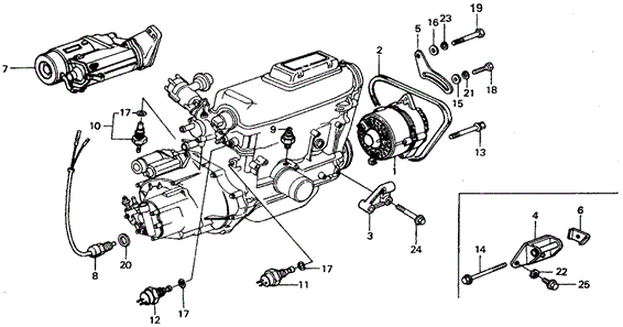 ENGINE/STARTER - ALTERNATOR - SENSOR for 1976 Honda CIVIC HATCHBACK #1