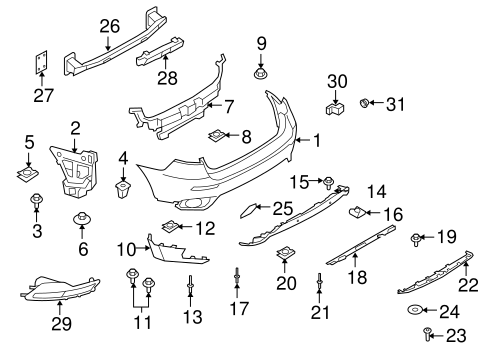 X6 BUMPER & COMPONENTS - REAR