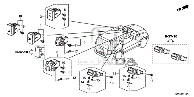 ELECTRICAL / EXHAUST / HEATER / FUEL/SWITCH for 2011 Honda PILOT #1