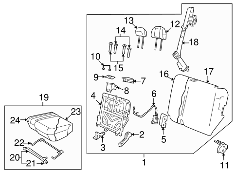 Tribute REAR SEAT COMPONENTS 4