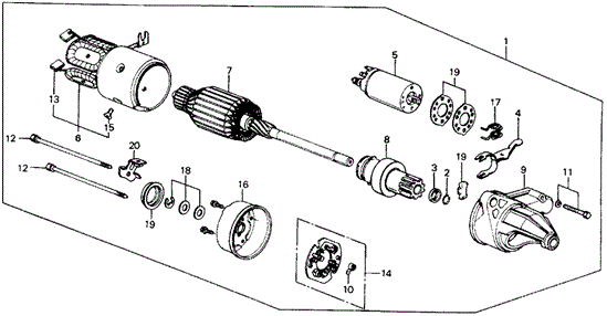 ENGINE/STARTER MOTOR (HITACHI) for 1990 Honda CRX #1