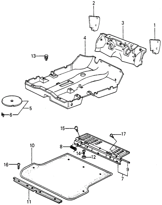 INTERIOR / BUMPER/FLOOR MAT - INSULATOR for 1981 Honda CIVIC HATCHBACK #1