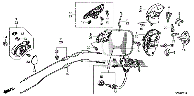 BODY / AIR CONDITIONING/DOOR LOCKS - OUTER HANDLE for 2011 Honda CR-Z #1