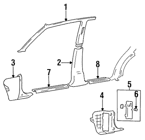 Sonata INTERIOR TRIM - PILLARS