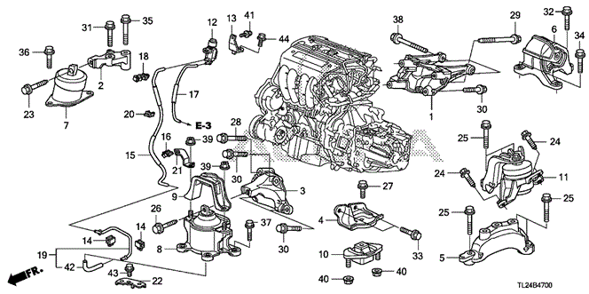 TSX SEDAN ENGINE MOUNTS (MT)