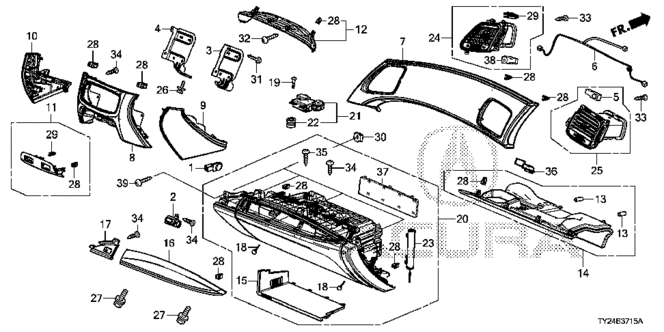 INTERIOR / BUMPER/INSTRUMENT PANEL GARNISH (PASSENGER SIDE) for 2014 Acura RLX #1