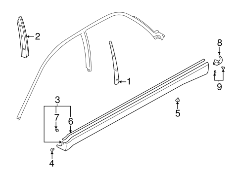 Impreza EXTERIOR TRIM - PILLARS