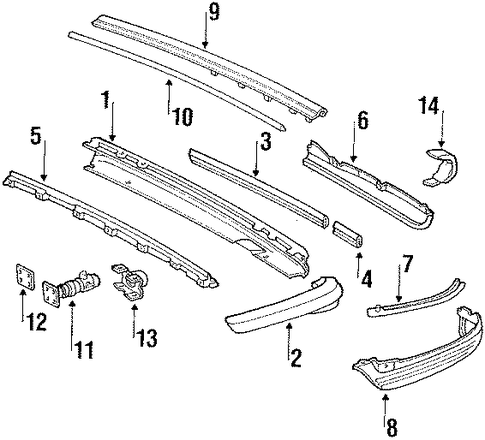560SL BUMPER ASSEMBLY - REAR