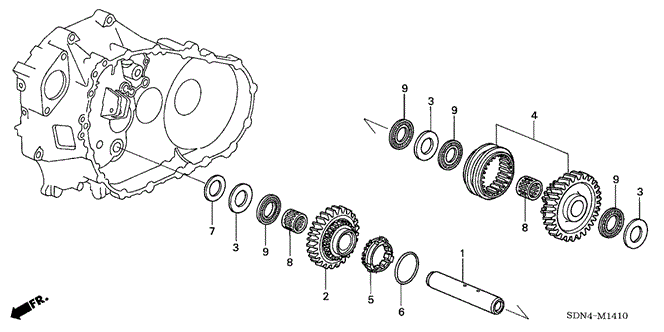 TRANSMISSION - MANUAL/MT REVERSE GEAR SHAFT (V6) for 2004 Honda ACCORD COUPE #1