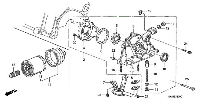 INTEGRA SEDAN OIL PUMP - OIL STRAINER