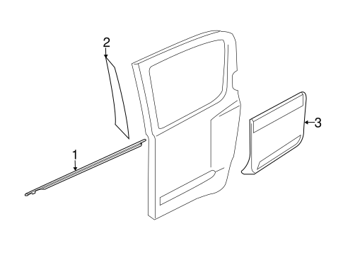 QX56 EXTERIOR TRIM - REAR DOOR