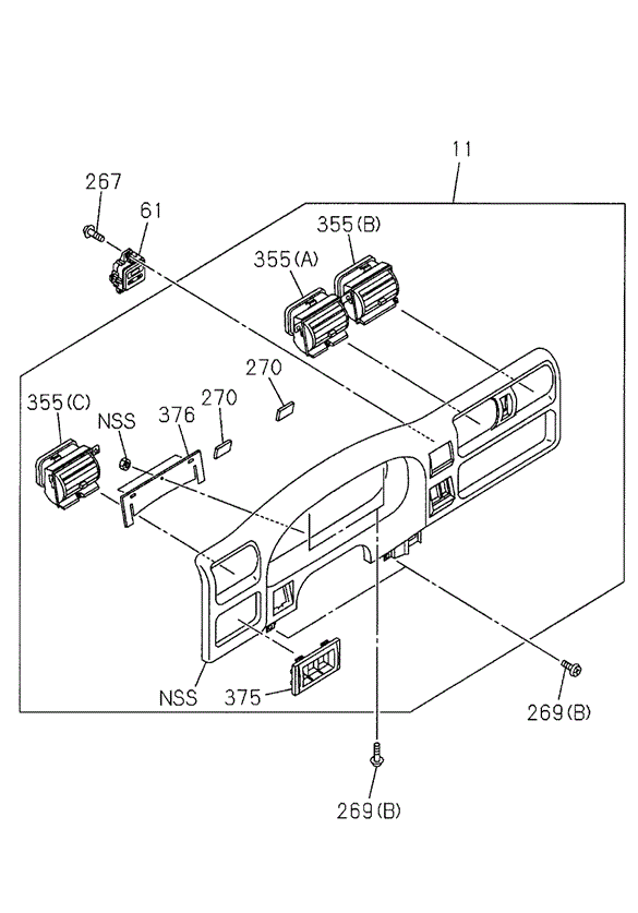 INTERIOR / BUMPER/INSTRUMENT PANEL GARNISH for 2002 Honda PASSPORT #1