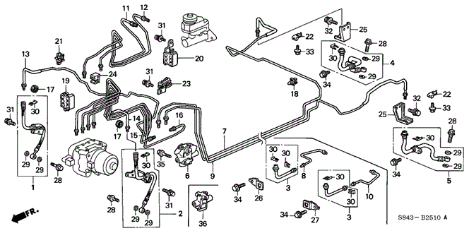 CHASSIS/BRAKE LINES (ABS) for 2001 Honda ACCORD SEDAN #1