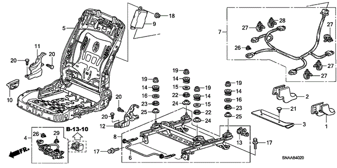 INTERIOR / BUMPER/FRONT SEAT COMPONENTS (R.) for 2009 Honda CIVIC SEDAN #1