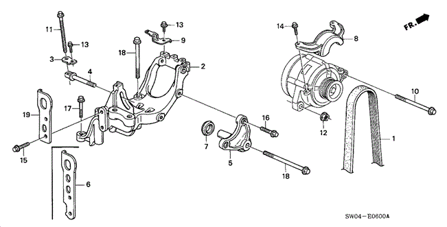 NSX ALTERNATOR BRACKET