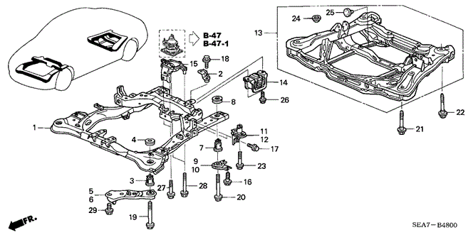 TSX SEDAN FRONT BEAM - REAR BEAM